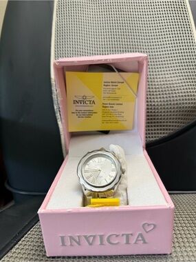 Invicta Silver and Pink Box Women's Watch